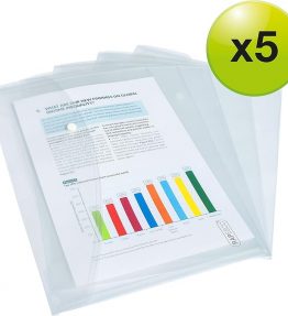 ECO Recycled Popper Wallet A4+ Clear (Pack of 5)