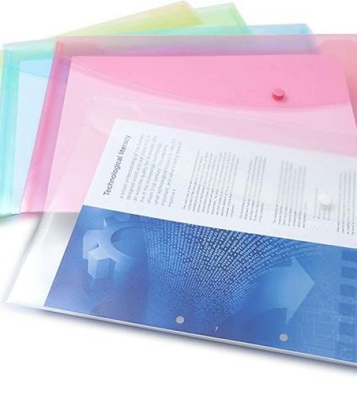 0696 ECO Recycled Popper Wallet A4+ Pastel 5-pack