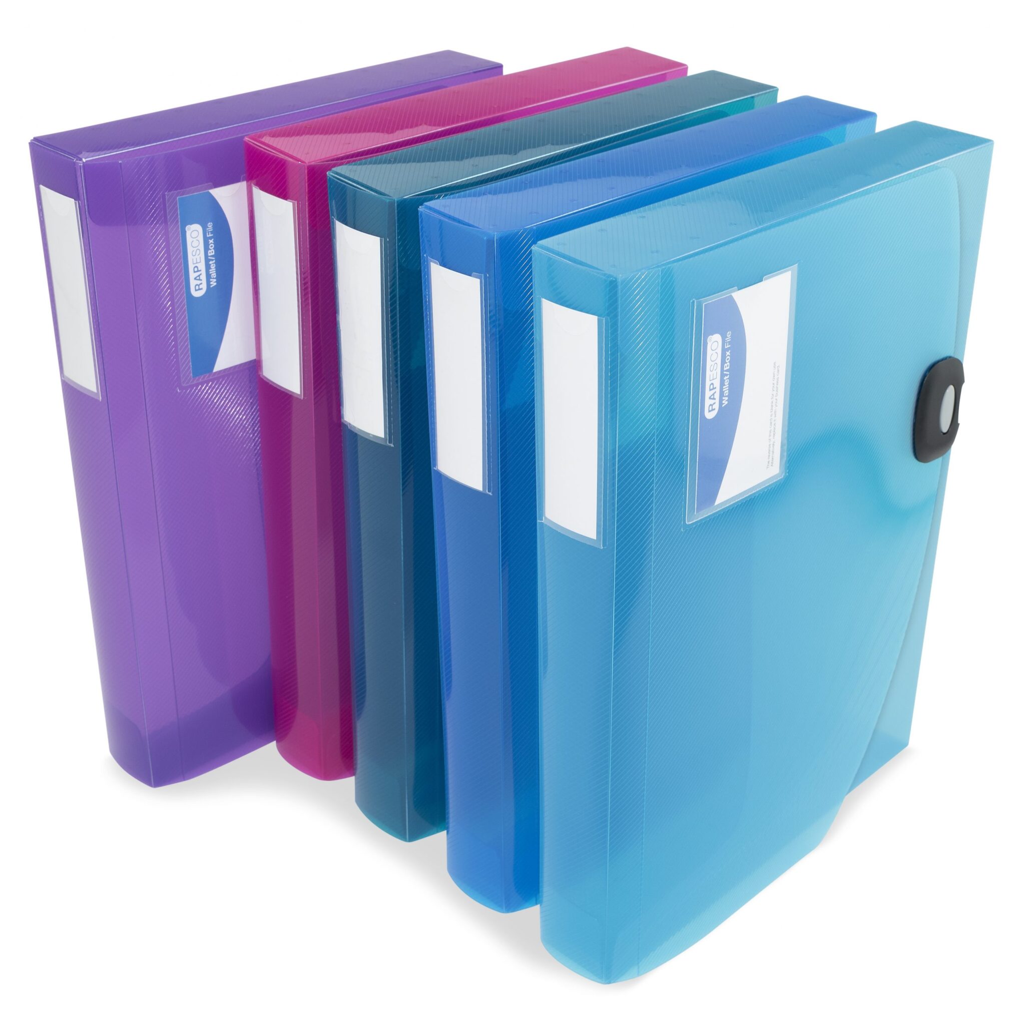 1690 40mm Rigid Wallet : Box File A4 Assorted 5-pack